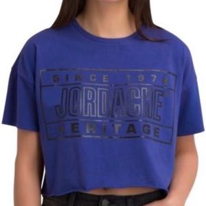 JORDACHE HERITAGE Kimberly Cropped Tee Royal Blue XL NWT
